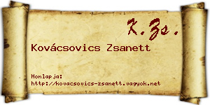 Kovácsovics Zsanett névjegykártya